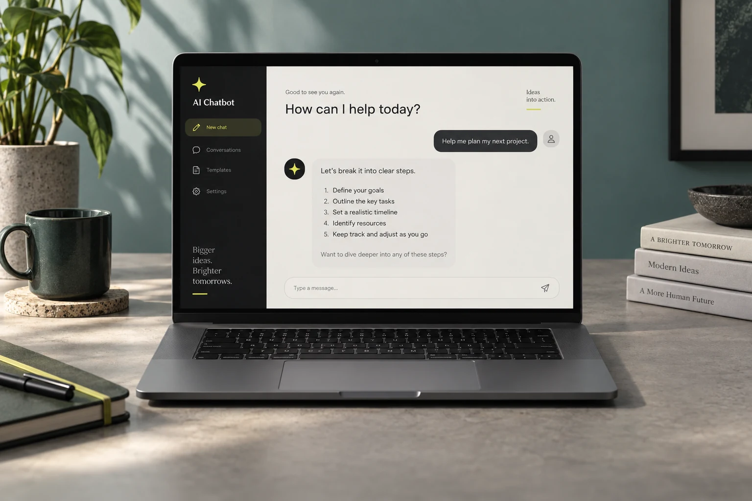 AI Chatbot: illustrative product mockup