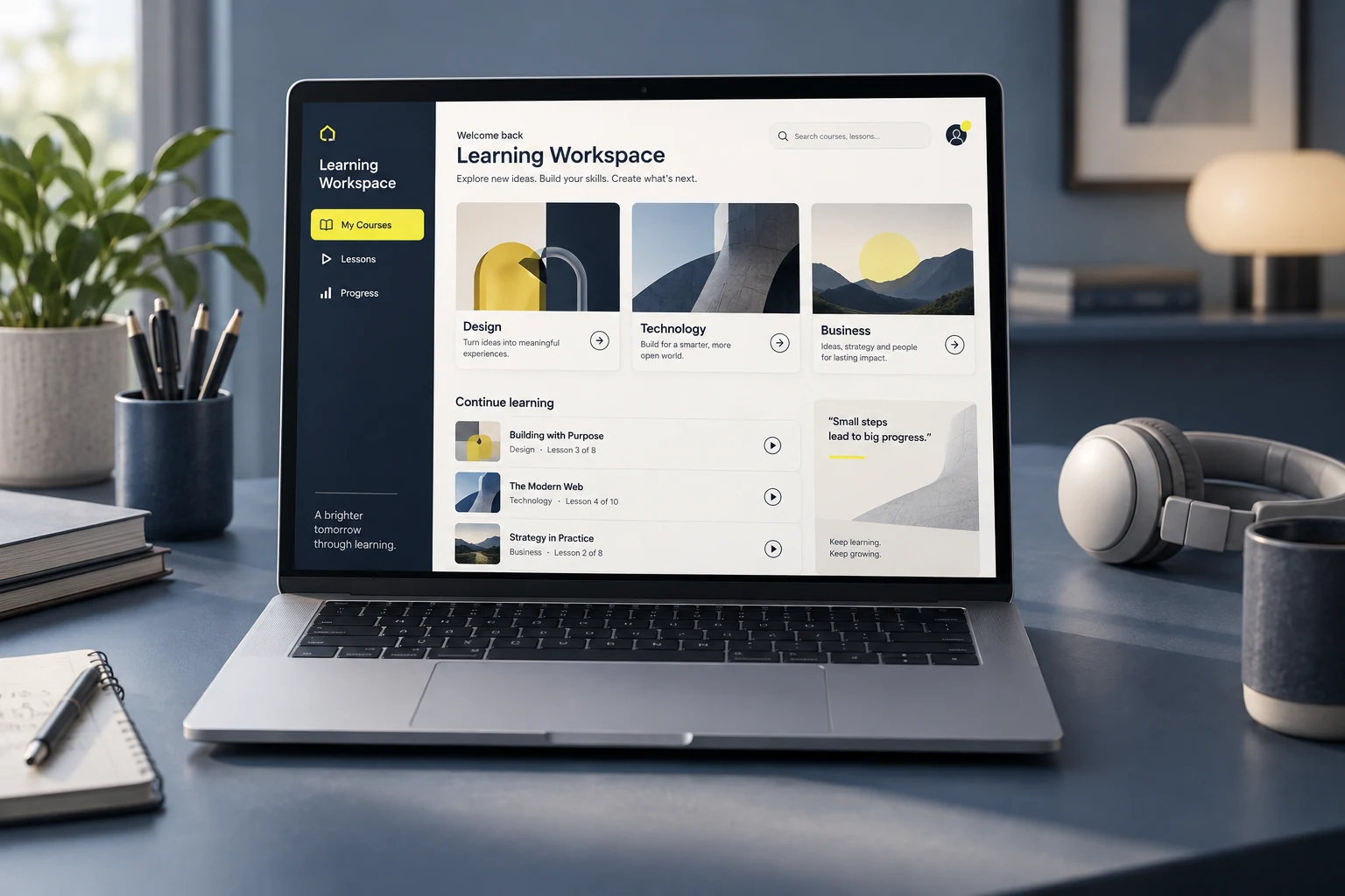 LMS Platform: illustrative product mockup